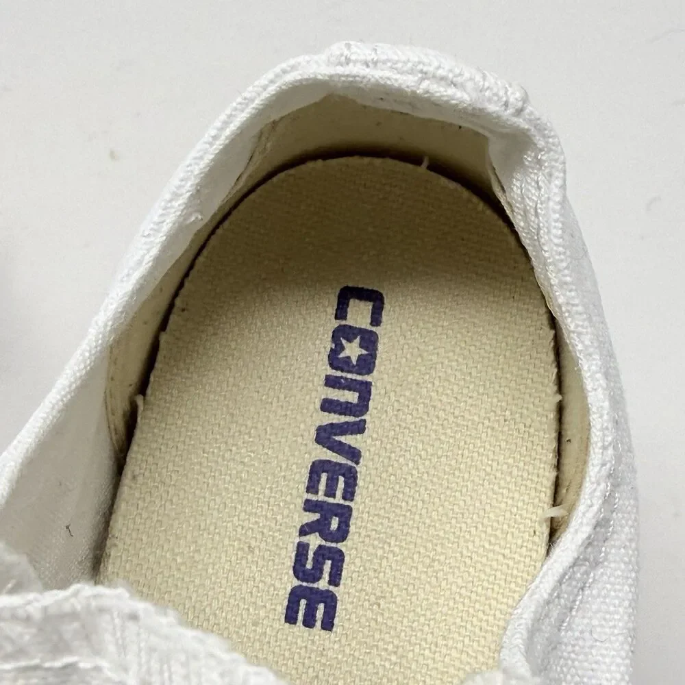 Converse All Star Sneakers Kids Juniors Size 3 White Low Top Canvas Shoes